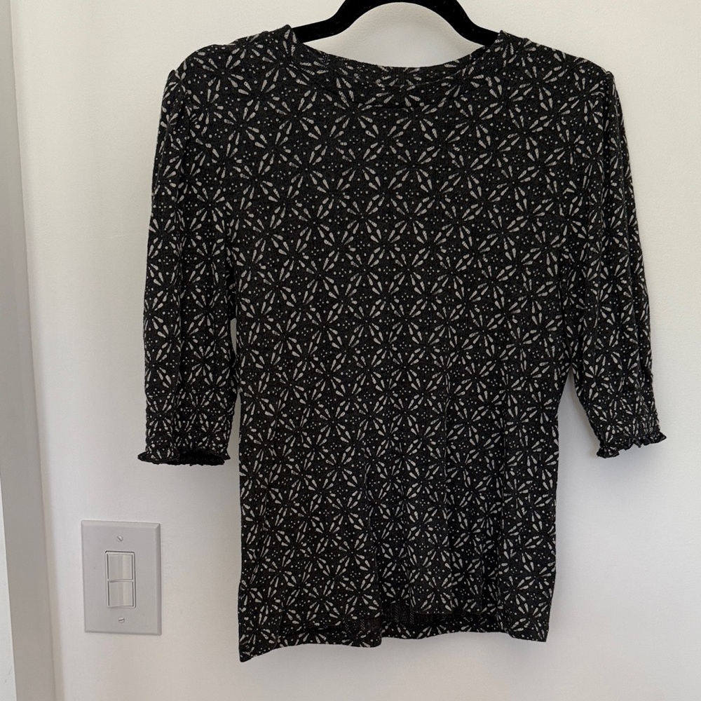 Lucky Brand Black and White Patterned Top